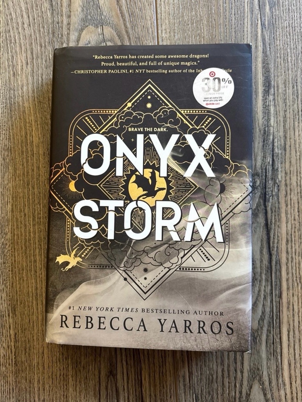 Onyx Storm Hardcover Book - Black and Gold